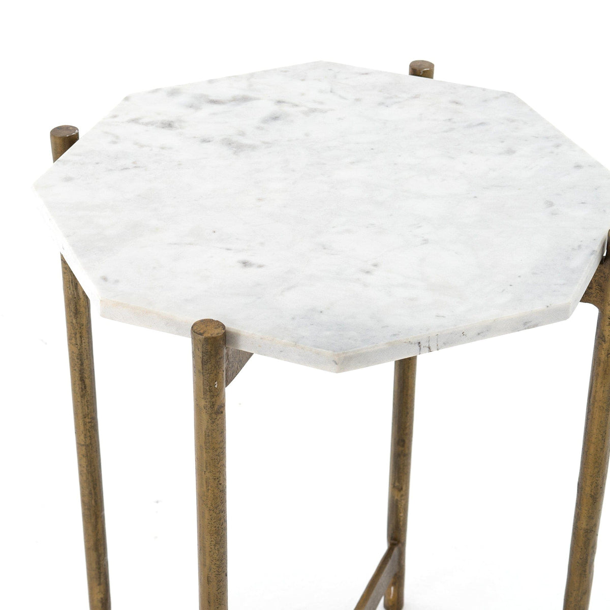 Aubrey Raw Brass Accent Table