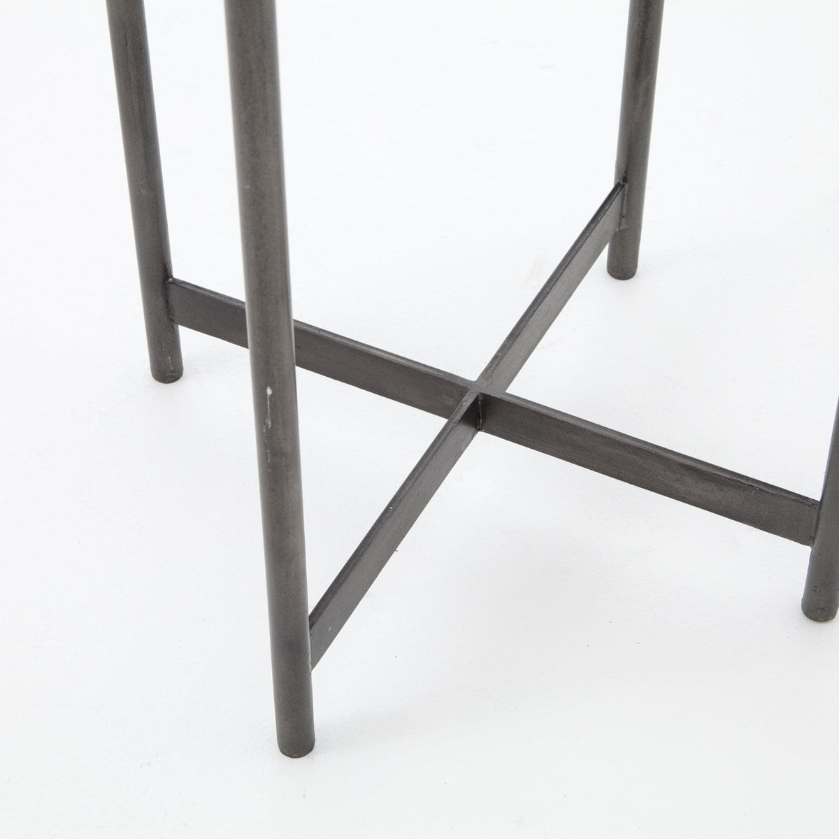 Aubrey Marble & Grey Aluminum Accent Table