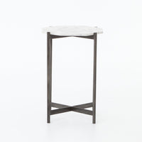 Aubrey Marble & Grey Aluminum Accent Table