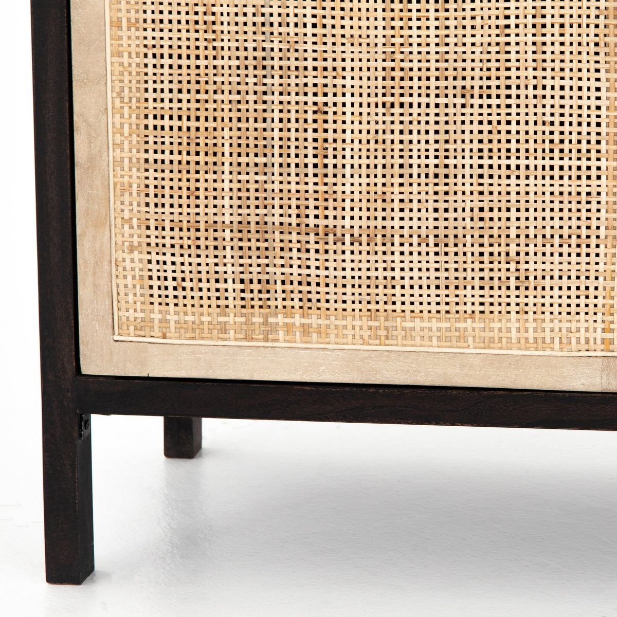 Corynn Black Mango & Rattan Bookshelf