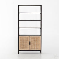 Corynn Black Mango & Rattan Bookshelf