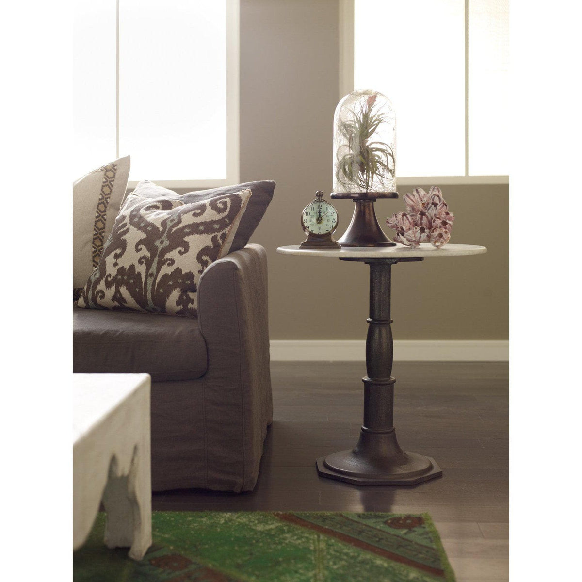 Logan Black Iron & Marble Side Table