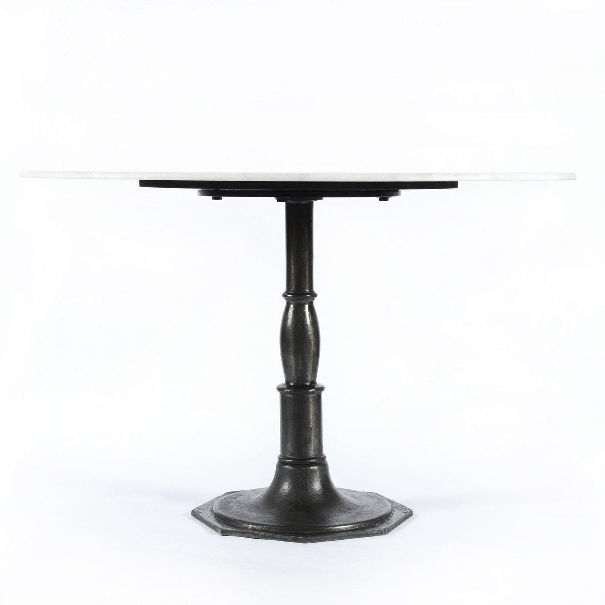 Logan Black Iron & Marble Round Dining Table