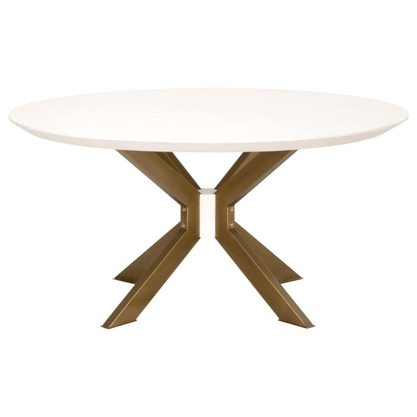 Irene Ivory Concrete And Brass Dining Table