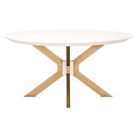 Irene Ivory Concrete And Brass Dining Table