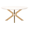 Irene Ivory Concrete And Brass Dining Table