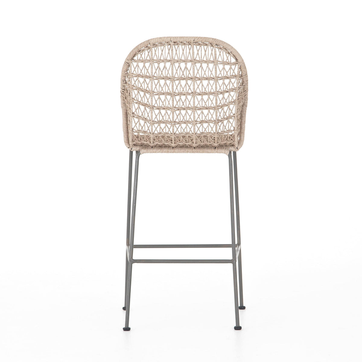 Benito Vintage White Woven Bar Stool