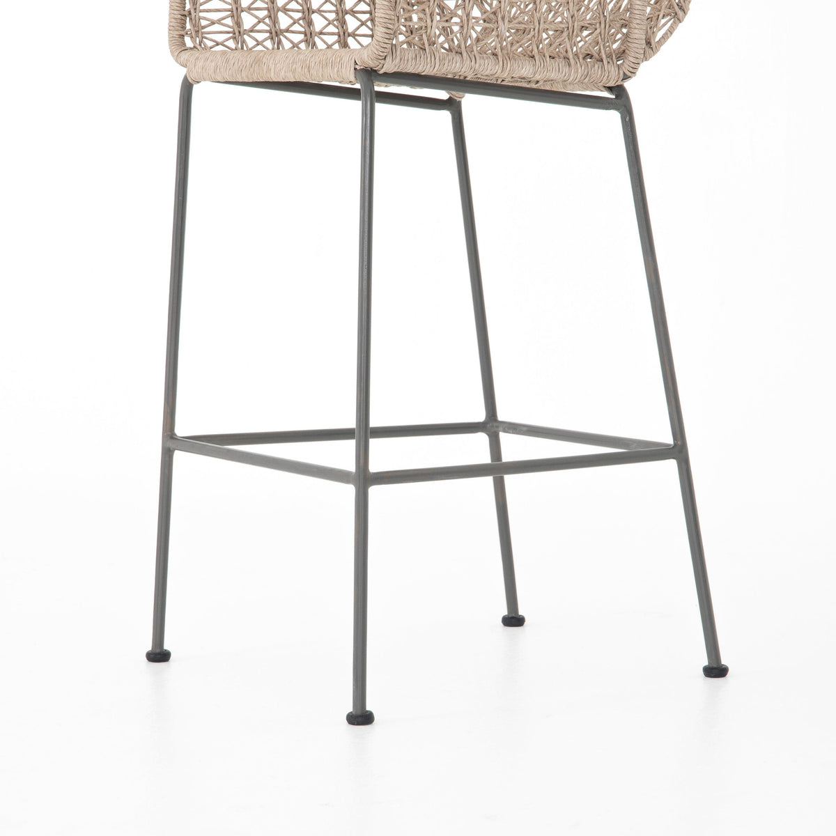 Benito Vintage White Woven Bar Stool