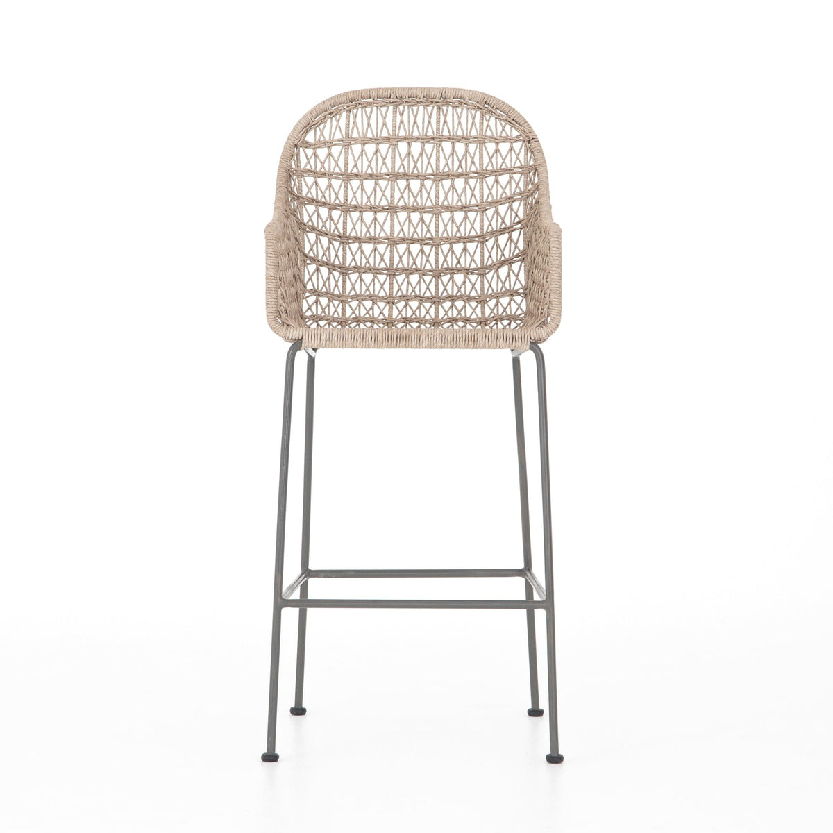 Benito Vintage White Woven Bar Stool