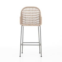 Benito Vintage White Woven Bar Stool