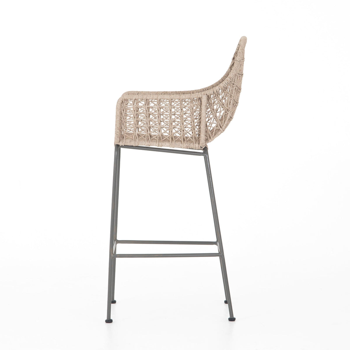 Benito Vintage White Woven Bar Stool