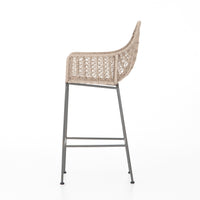 Benito Vintage White Woven Bar Stool