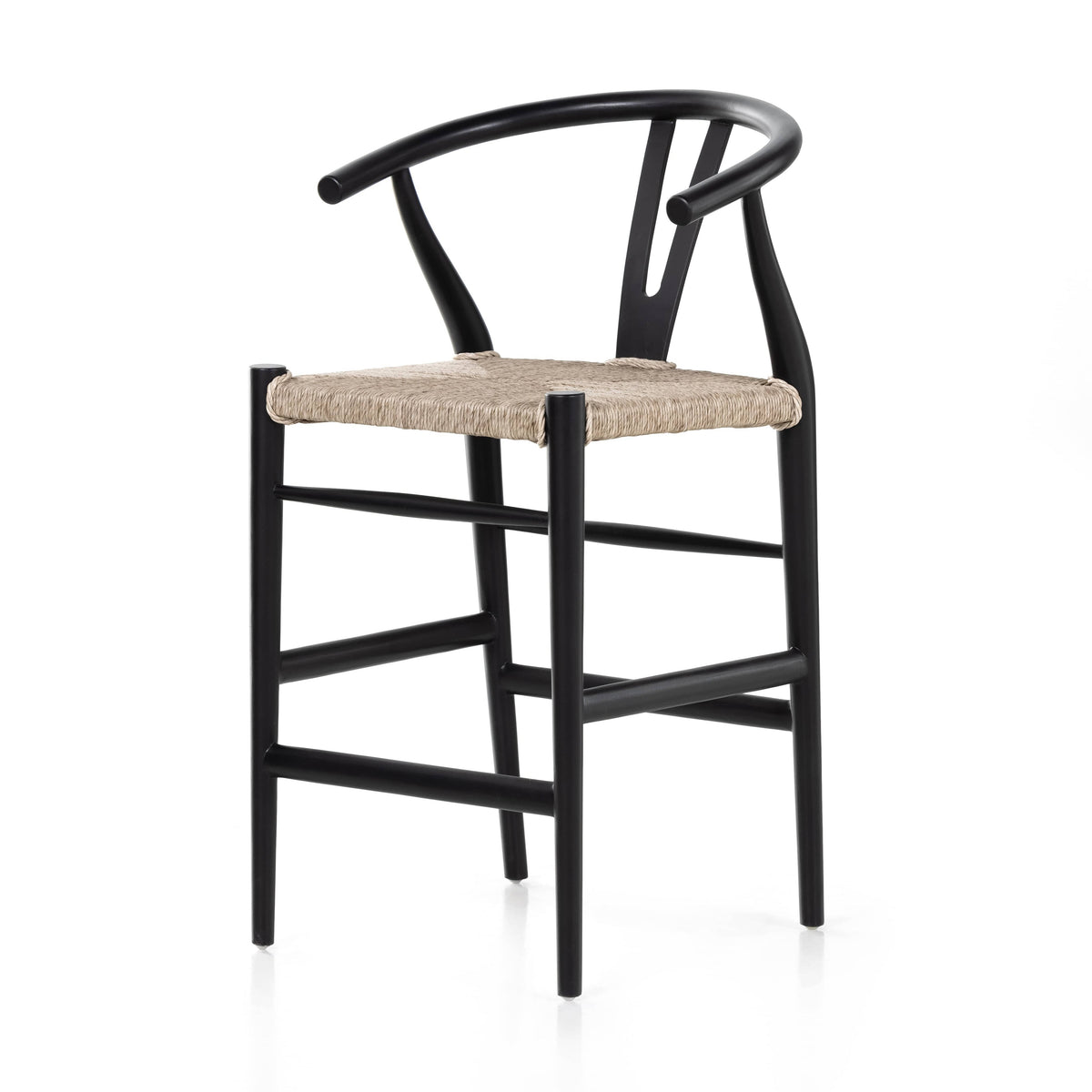 Marlow Black Teak Counter Stool