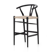 Marlow Black Teak Bar Stool