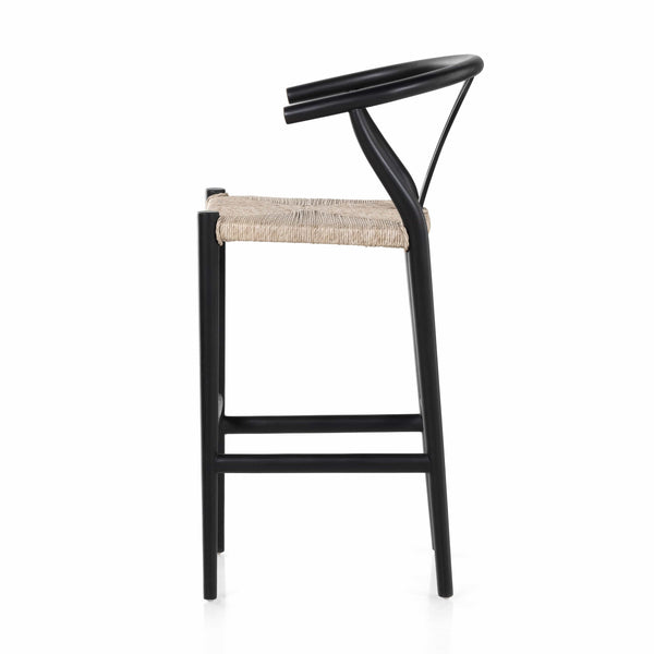 Marlow Black Teak Bar Stool