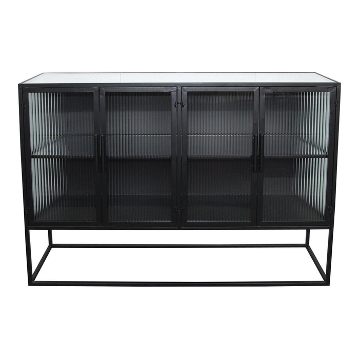 Tandy Glass & Black Iron Cabinet