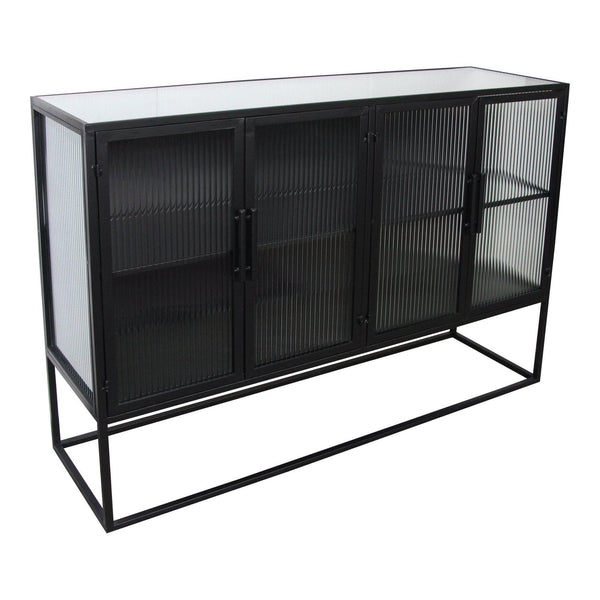 Tandy Glass & Black Iron Cabinet