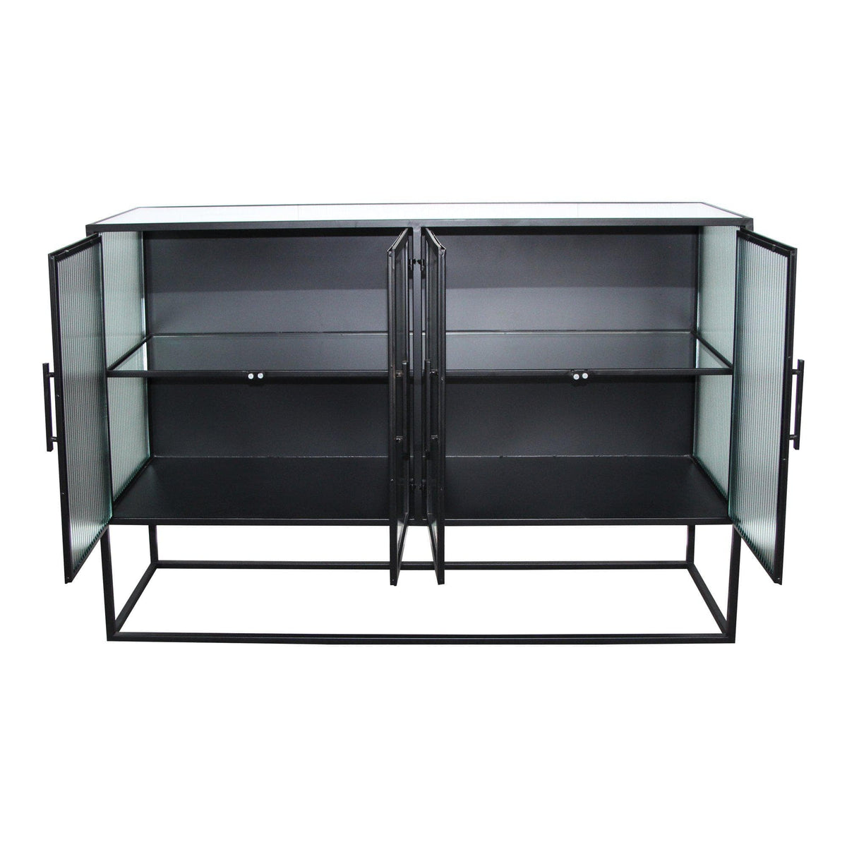 Tandy Glass & Black Iron Cabinet