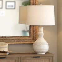 Droplet Table Lamp in White Ceramic