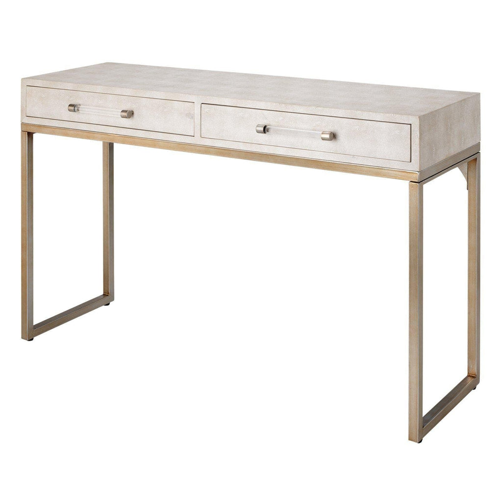 Kain Ivory Shagreen & Brass Console Table