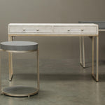 Kain Ivory Shagreen & Brass Console Table