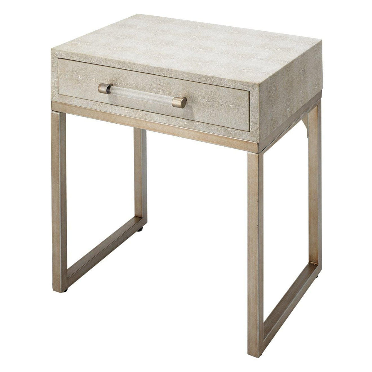 Kain Ivory Shagreen & Brass Side Table