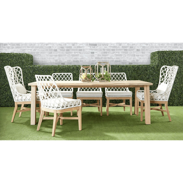 Lois White Rope Outdoor Wing Chair