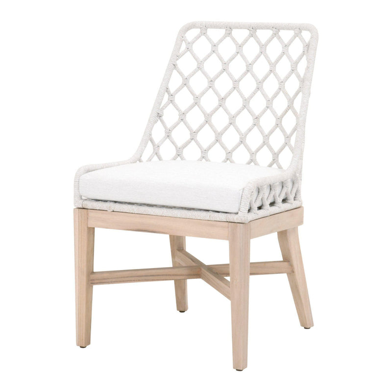 Lattis White Rope Outdoor Dining Chair