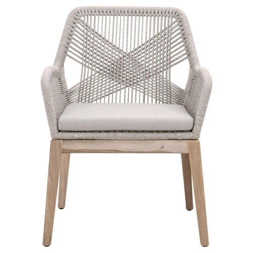 Lulu Taupe Rope Outdoor Arm Chair, Set of 2