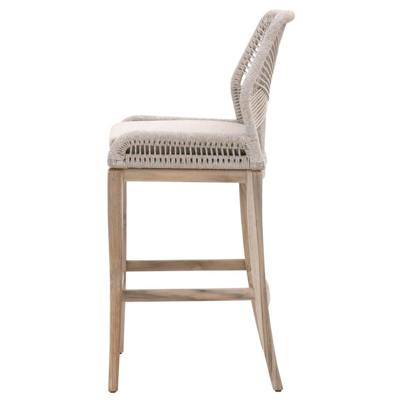 Loom Taupe Rope Outdoor Barstool