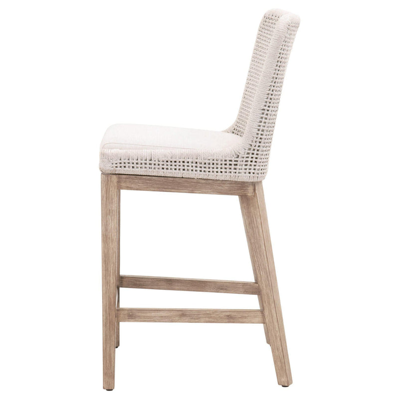 Mesh Taupe & White Outdoor Counter Stool