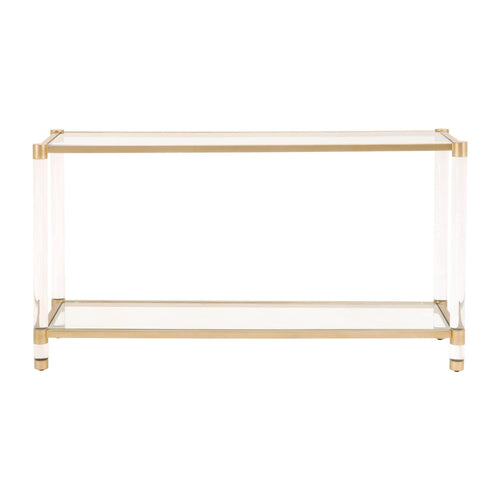 Novel Brass & Lucite Console Table