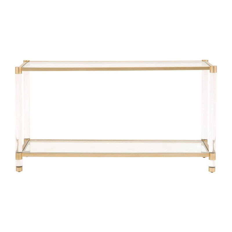Novel Brass & Lucite Console Table
