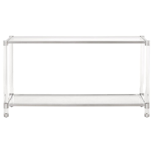 Nouveau Stainless Steel & Lucite Console Table