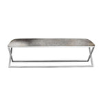 Rossi Grey Cowhide Upholstered Bench