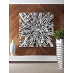 Silver Leaf Square Root Wall Art, Large