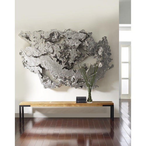 Silver Leaf Burled Root Wall Art, Large