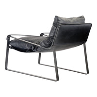 Connor Black Leather Club Chair