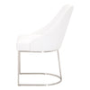 Patricia White Leather & Steel Dining Chair, Set of 2
