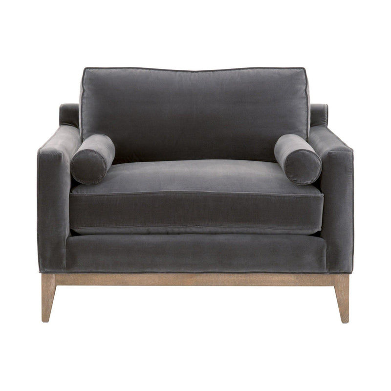 Preston Dove Gray Velvet Sofa Chair