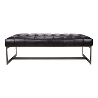 Wyatt Leather Bench Black