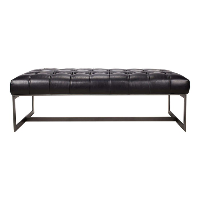 Wyatt Leather Bench Black