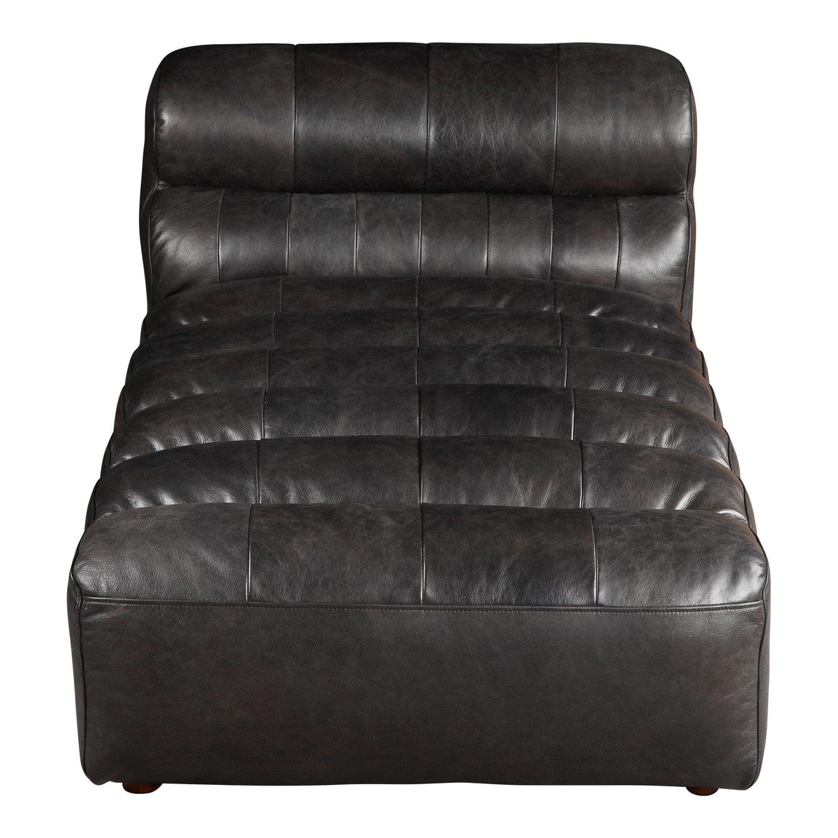 Ramsay Leather Chaise Antique Black