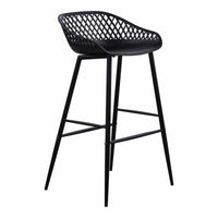 Piazza Black Outdoor Barstool, Set Of 2