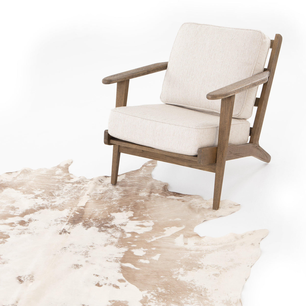 Harley Cream & Brown Cowhide Rug