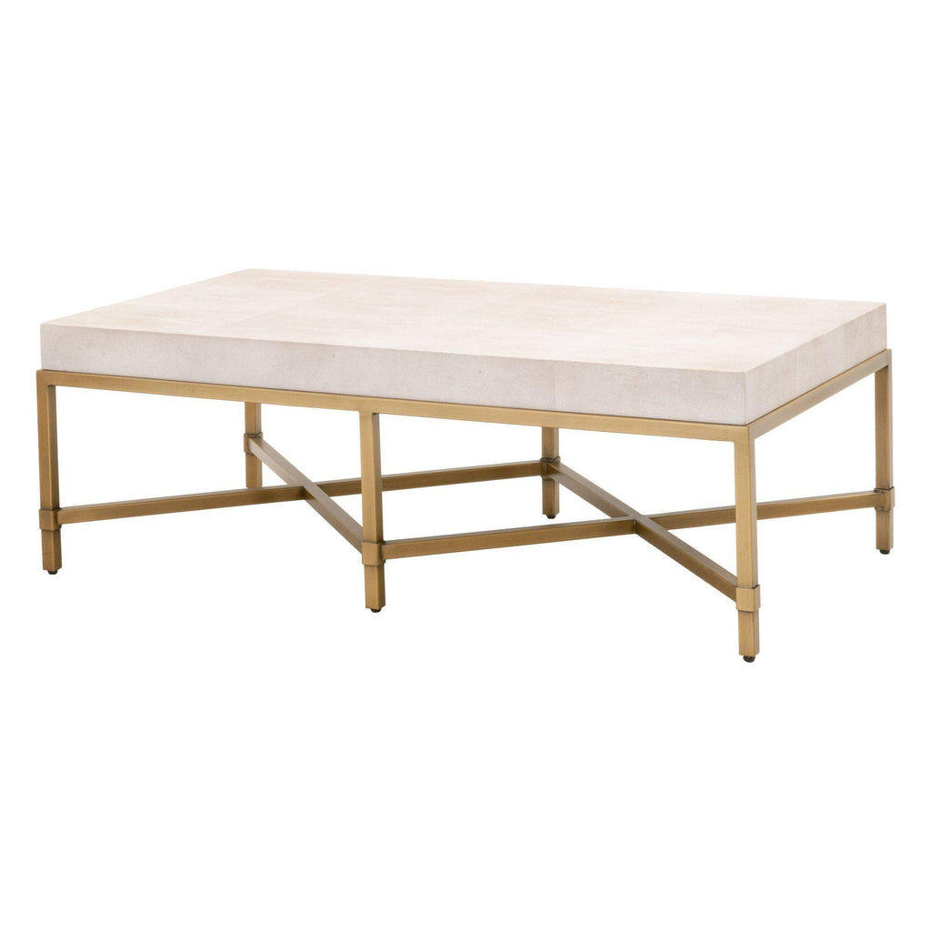 Stacey White Shagreen Coffee Table