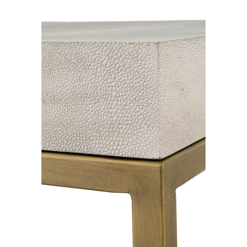 Stacey White Shagreen End Table