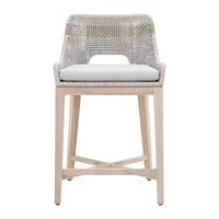 Tootsie Outdoor Taupe & White Counter Stool