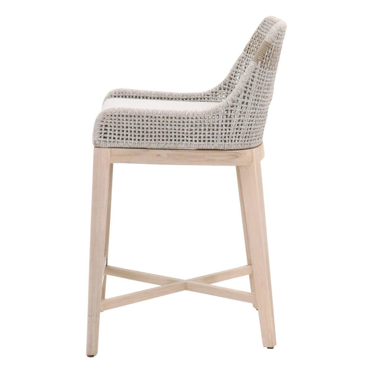 Tootsie Outdoor Taupe & White Counter Stool