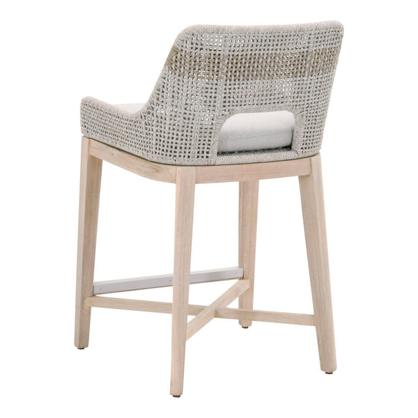 Tootsie Outdoor Taupe & White Counter Stool